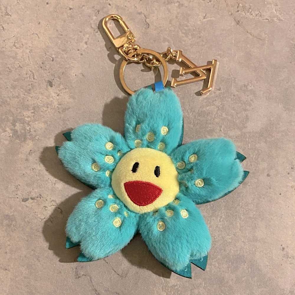 Turquoise Flower Bag Charm
